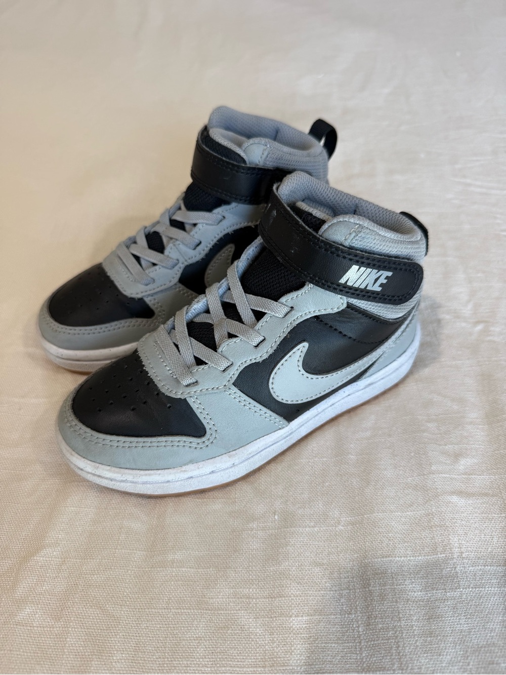 Nike Court Borough Mid 2 High-Top Sneakers in Black & Gray